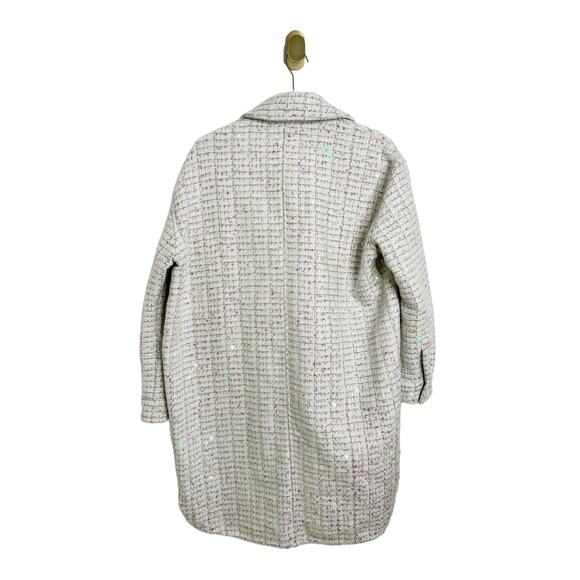 Blank NYC Grand Entrance Cream Tweed Button Front Sequin Shirt Jacket Small - Picture 4 of 7